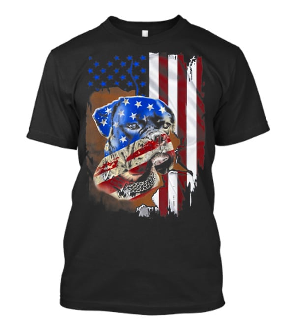 American Flag Boxer Dog Tattoos T-Shirt