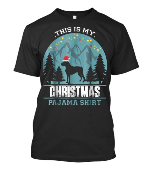 This Is My Christmas Pajama Shirt Boxer Dog T-Shirt