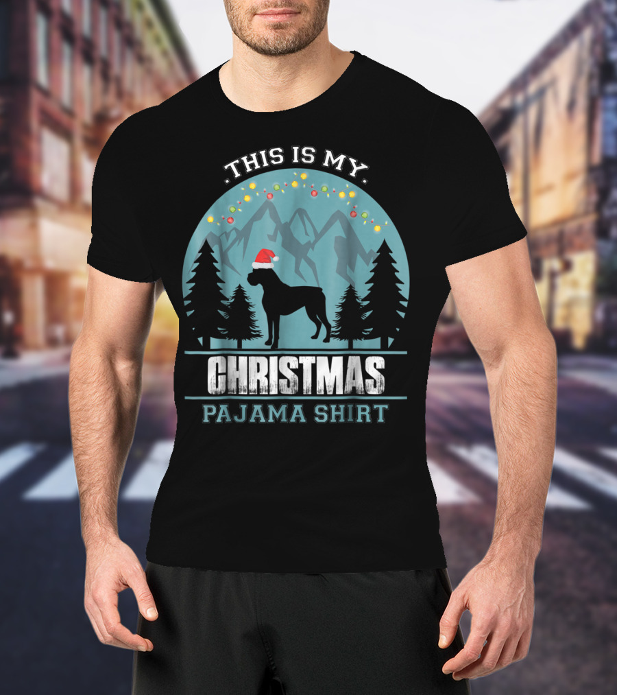 This Is My Christmas Pajama Shirt Boxer Dog T-Shirt