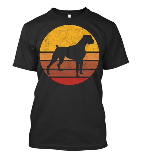 Vintage Sunset Boxer Dog T-Shirt