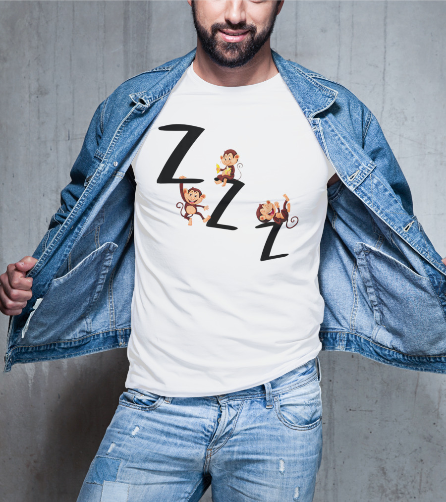 ZZZ Monkeys Trio Playful T-Shirt