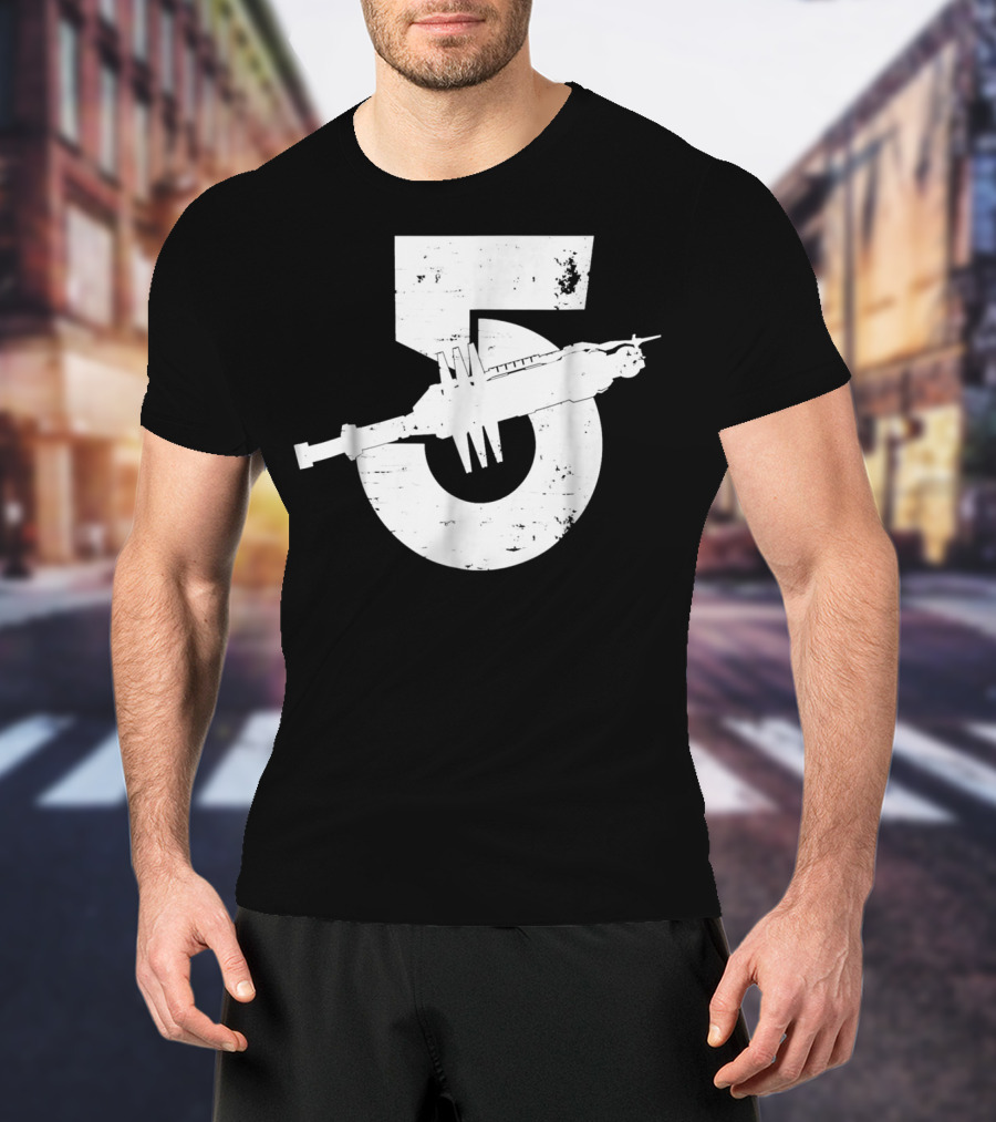 Babylon 5 Space Station Silhouette And Number 5 T-Shirt