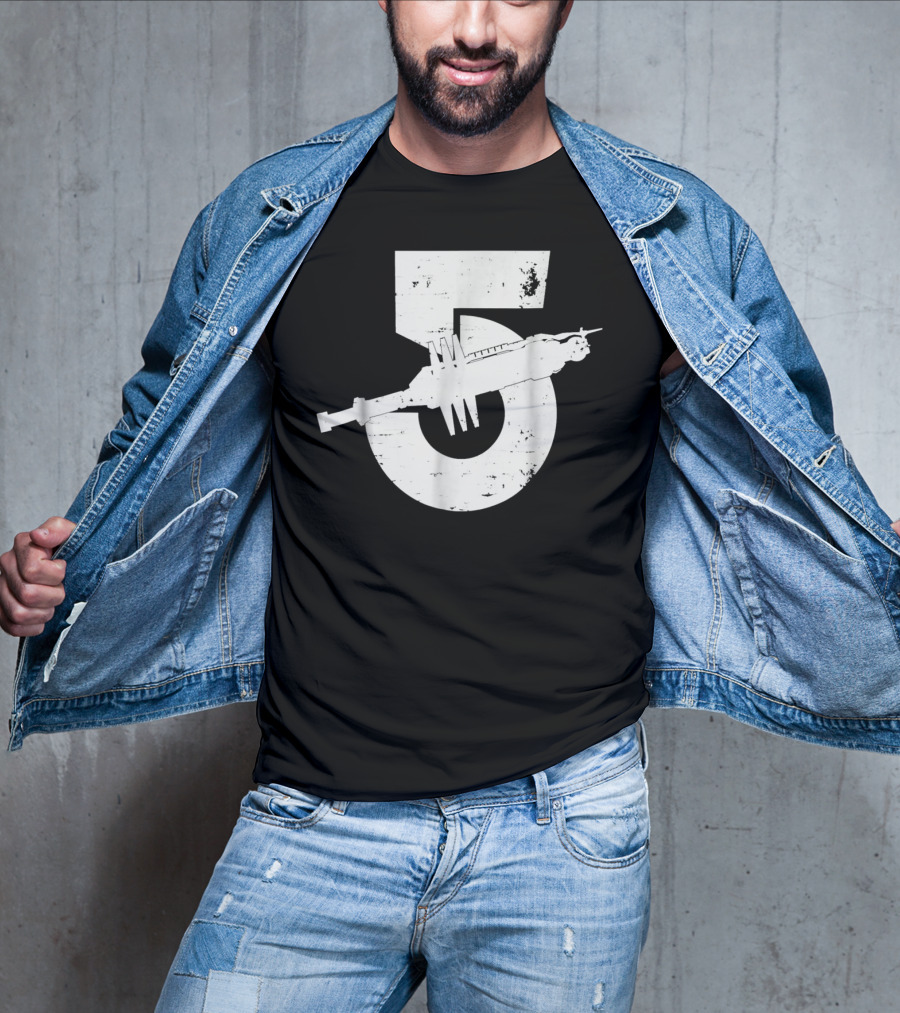 Babylon 5 Space Station Silhouette And Number 5 T-Shirt
