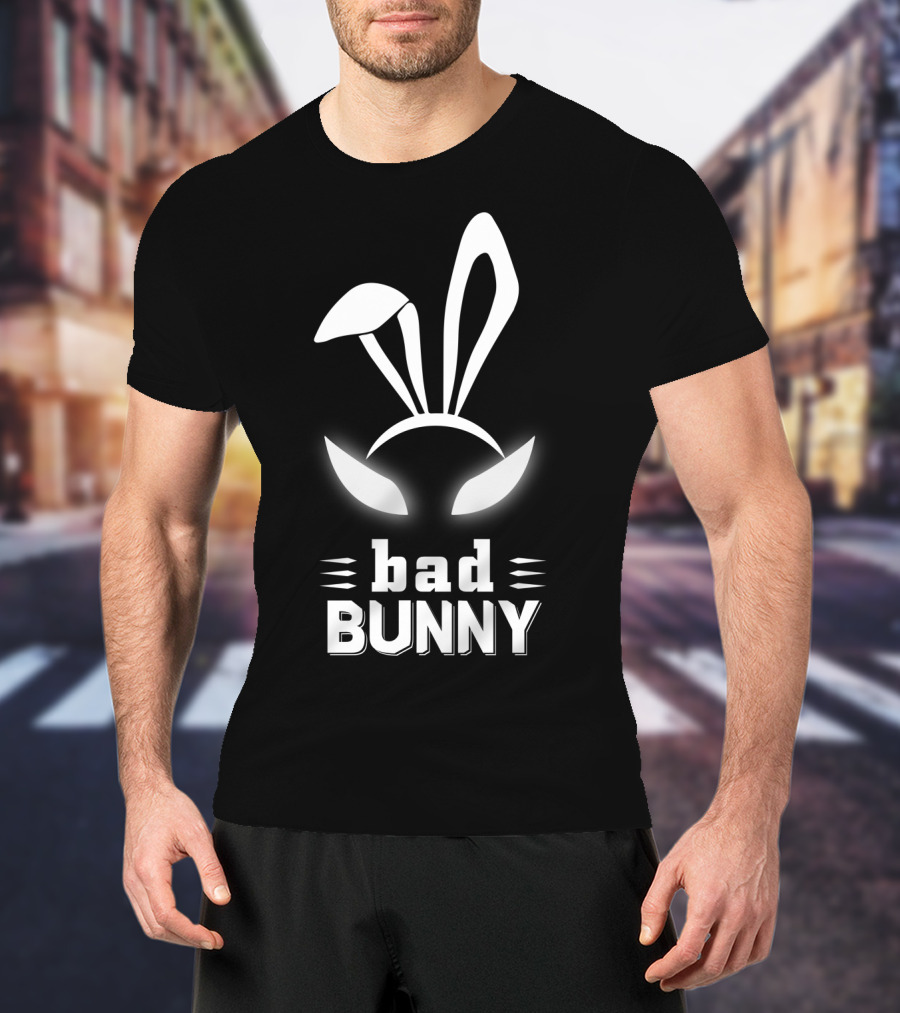 Bad Bunny Custom Cute And Funny Bunny Ears T-Shirt