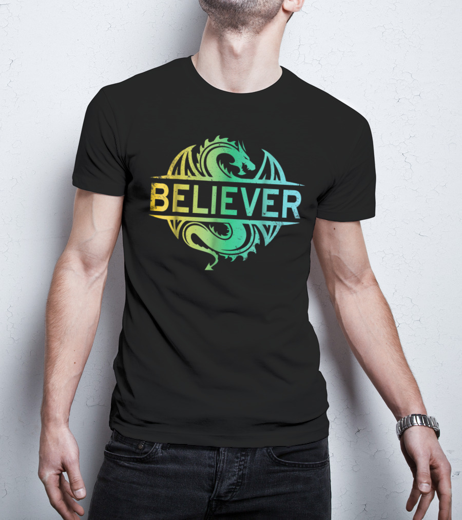 Believer Dragon Gradient Circle T-Shirt