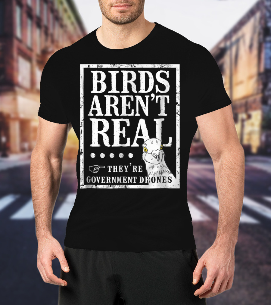 Birds Aren't Real They're Government Drones Meme T-Shirt
