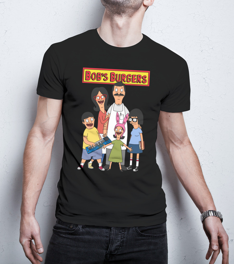 Bob's Burgers Animated Family Group With Bob Linda Tina Gene Louise T-Shirt