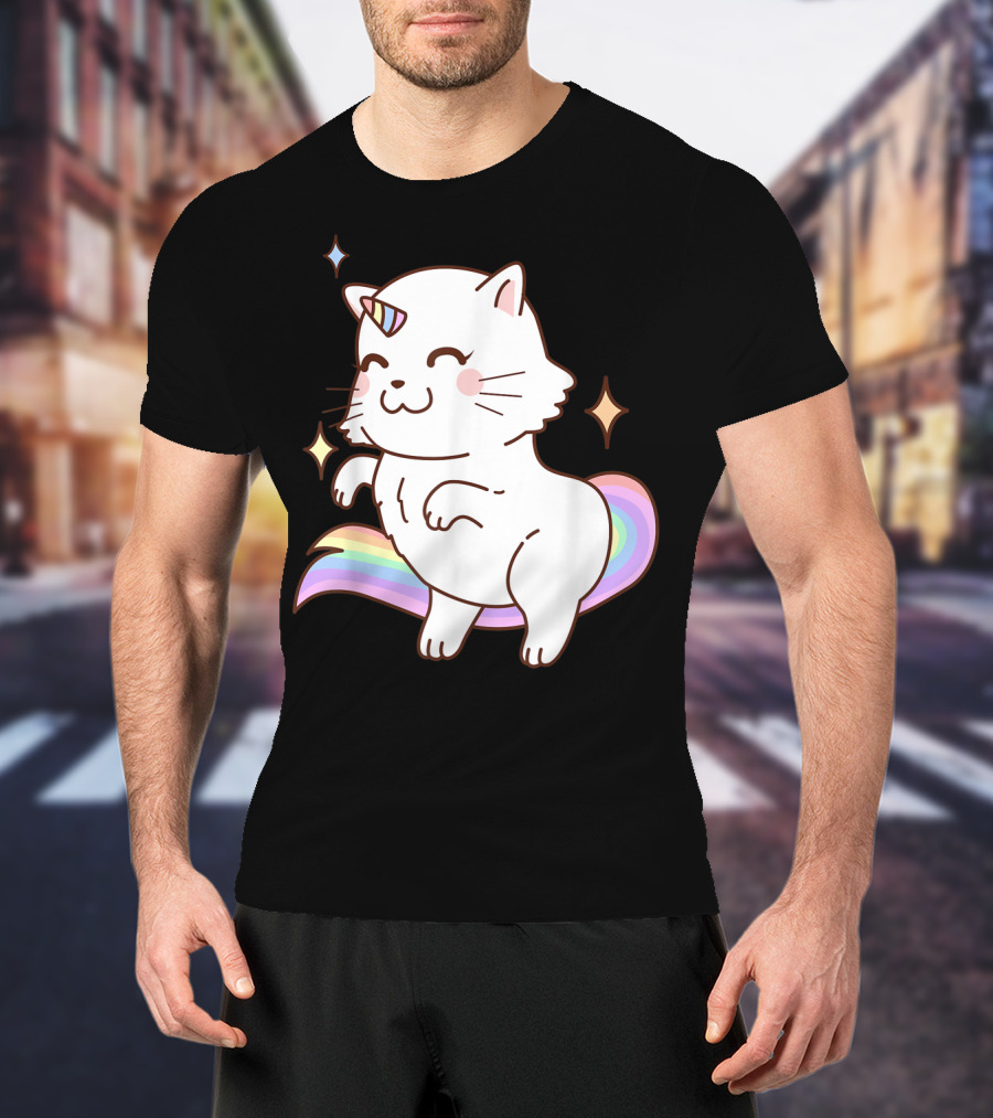 Caticorn Rainbow Cat Kittycorn Unicorn Kawaii Sparkles T-Shirt