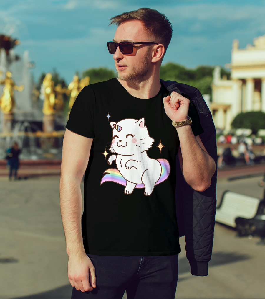 Caticorn Rainbow Cat Kittycorn Unicorn Kawaii Sparkles T-Shirt