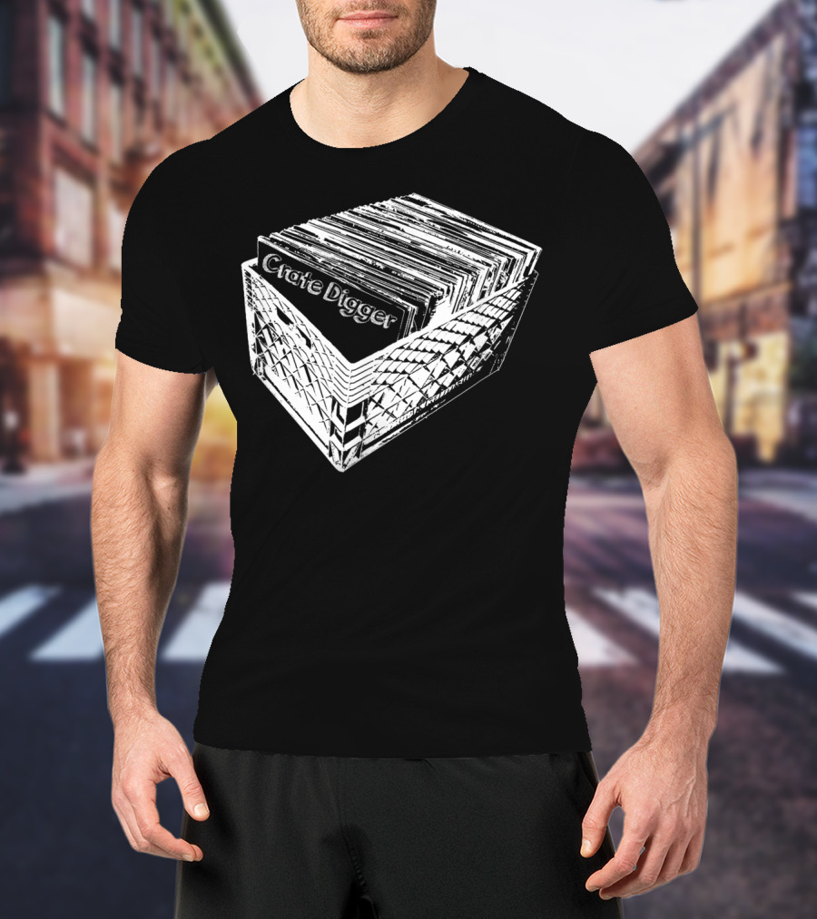 Crate Digger Vinyl Records Collection DJ Enthusiast T-Shirt