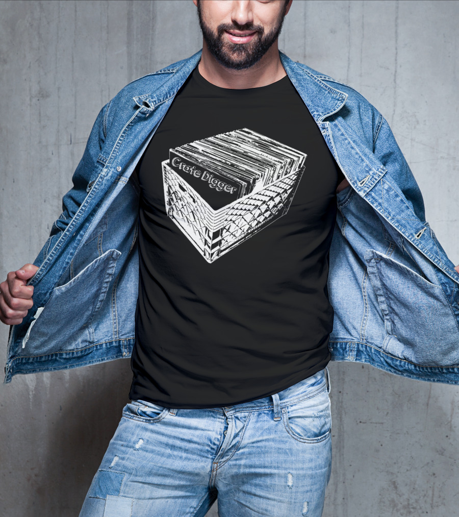 Crate Digger Vinyl Records Collection DJ Enthusiast T-Shirt