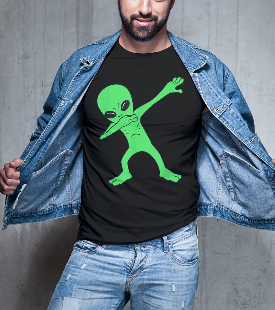 Dabbing Green Alien Halloween Funny Dab Dance T-Shirt