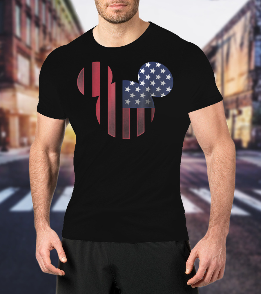 Disney Mickey Mouse Americana Stars And Stripes Ears T-Shirt