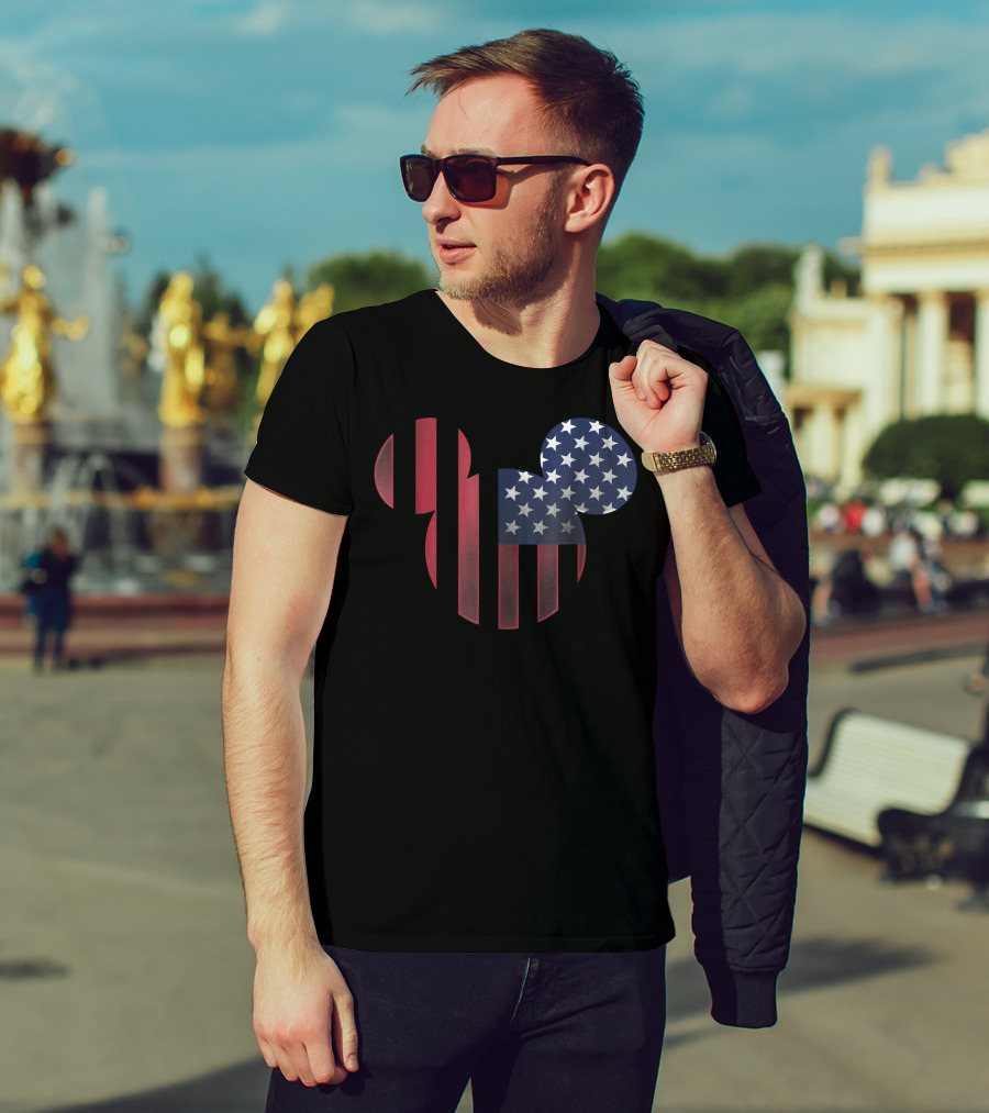 Disney Mickey Mouse Americana Stars And Stripes Ears T-Shirt