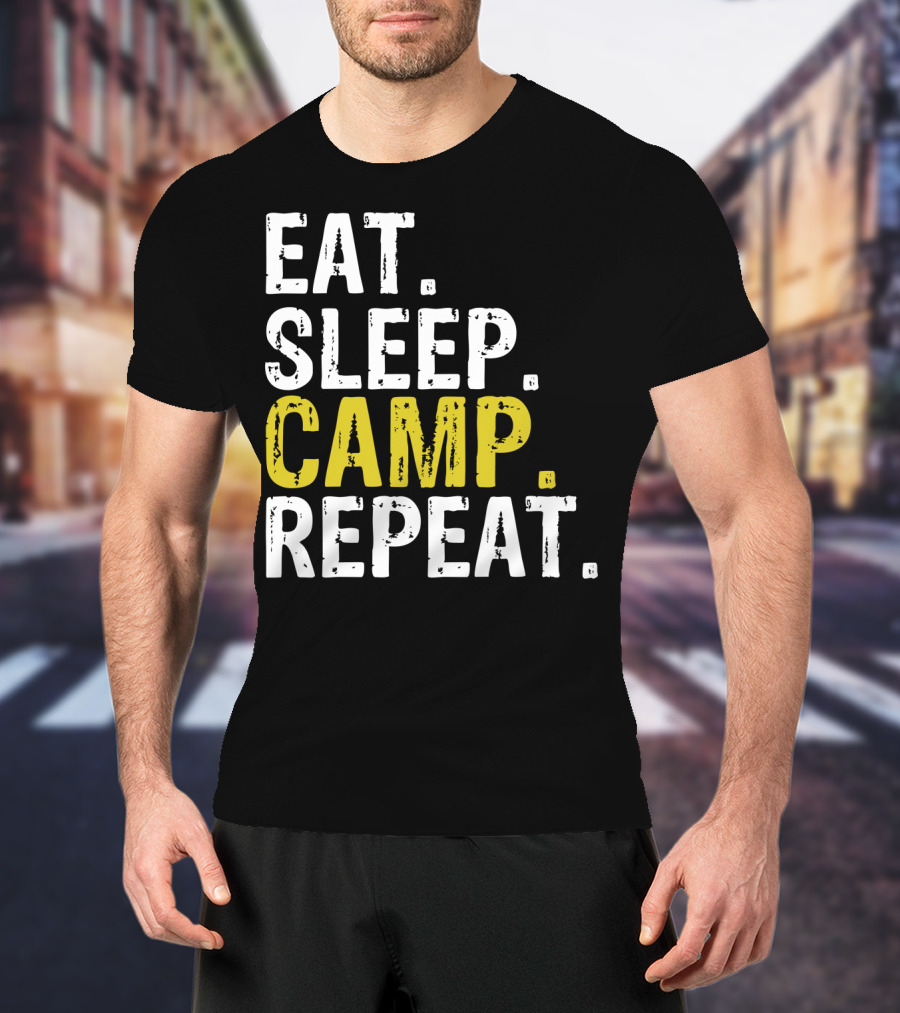 Eat Sleep Camp Repeat Camping T-Shirt