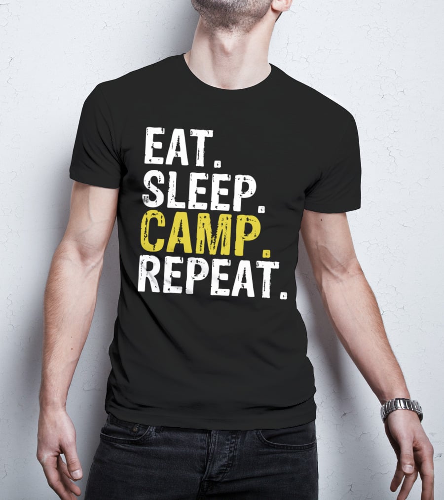 Eat Sleep Camp Repeat Camping T-Shirt