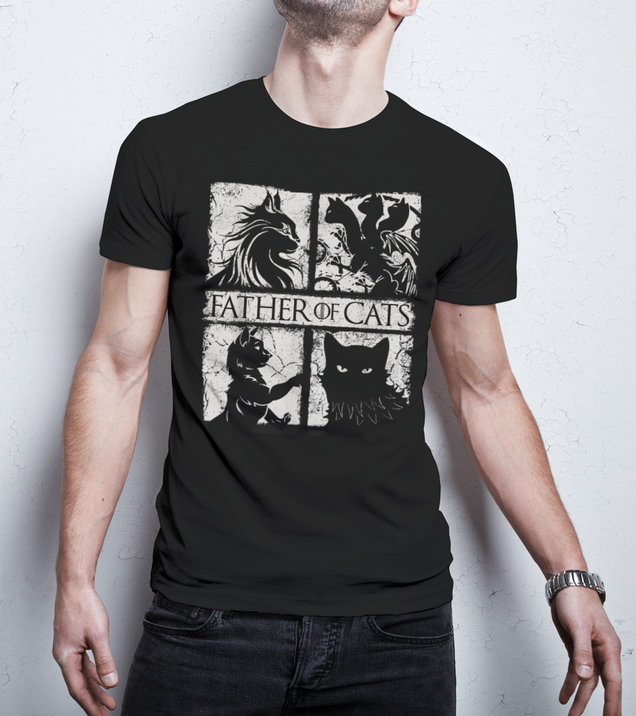 Father Of Cats Mythical And Fierce Cat Lovers T-Shirt