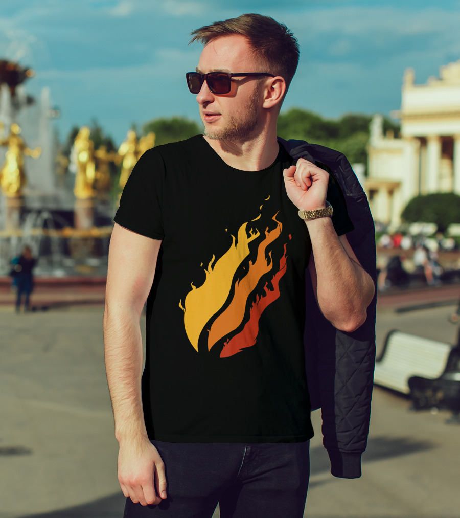 Fire Nation Boys Gaming Playz Streamer Gamer Fiery Flame Elements T-Shirt