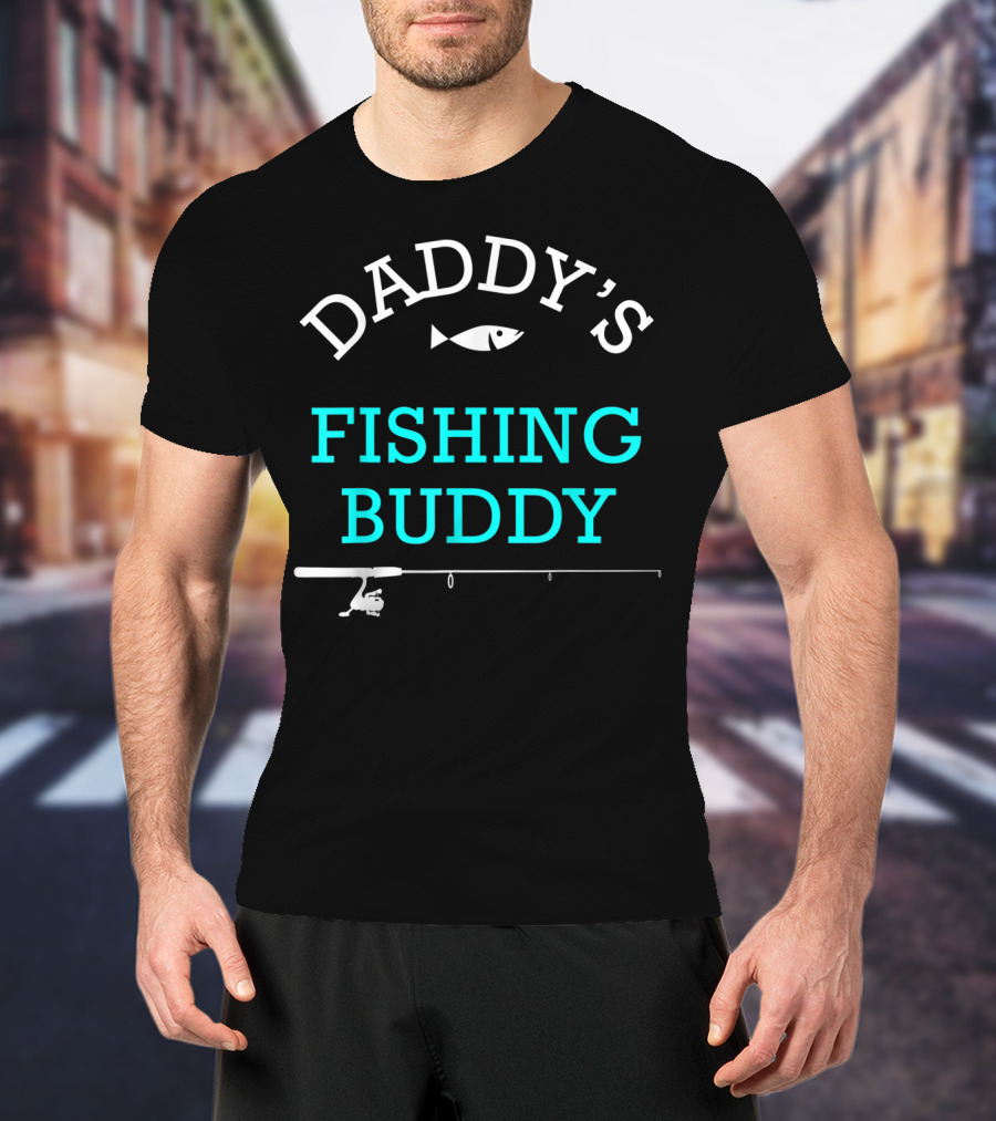 Daddy's Fishing Buddy Funny Fish And Rod T-Shirt