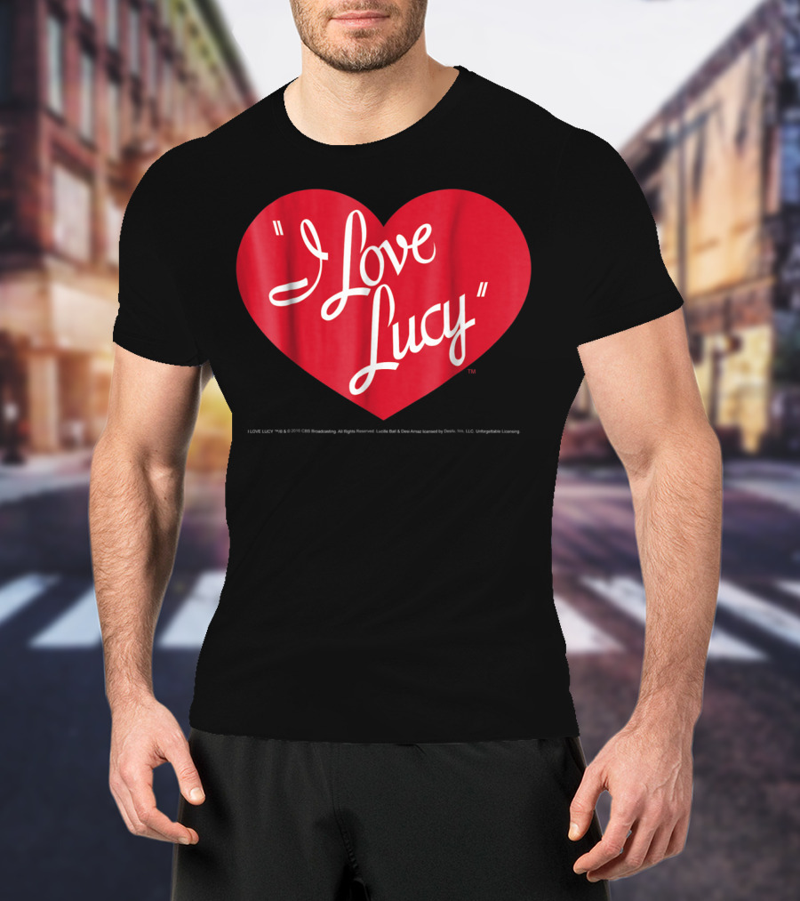 I Love Lucy Heart Script Text T-Shirt