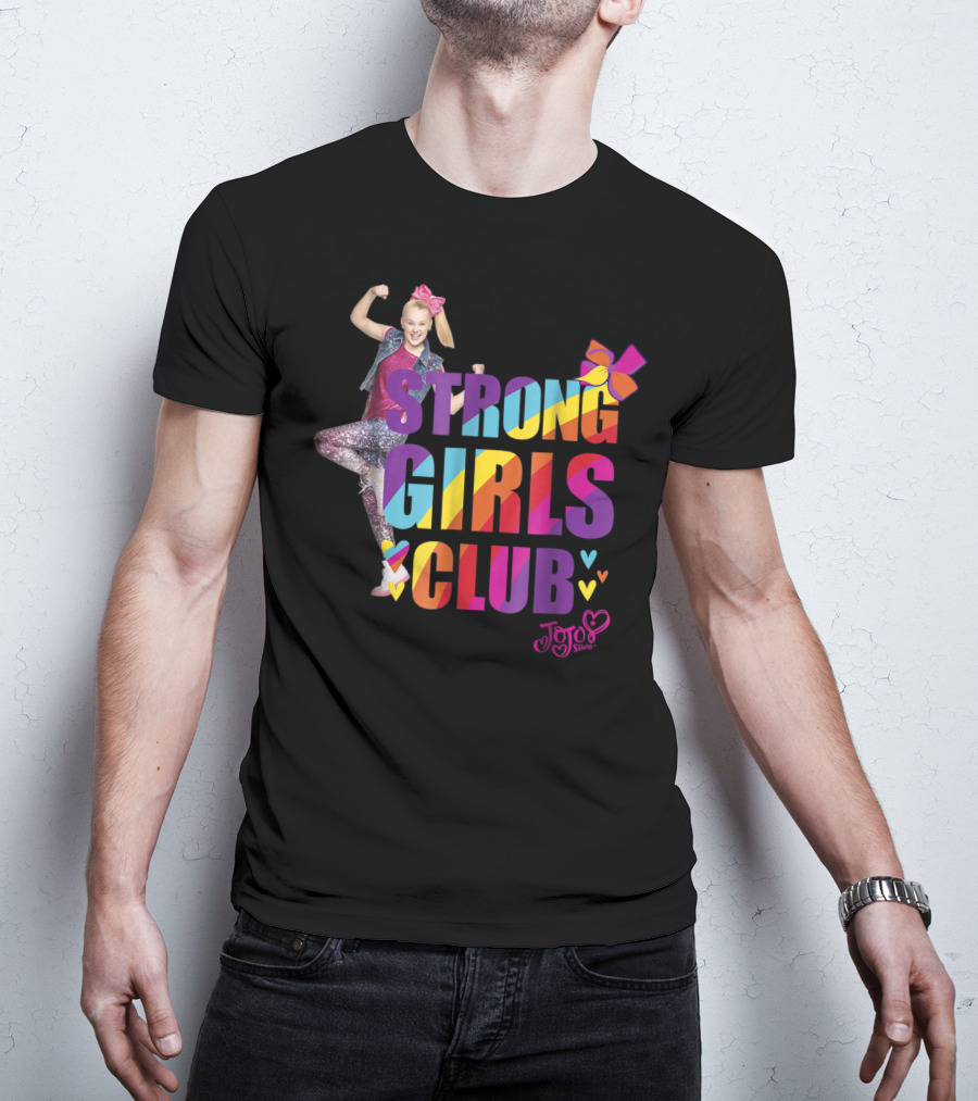 Jojo Siwa Strong Girls Club Rainbow Hearts And Bow Flex T-Shirt