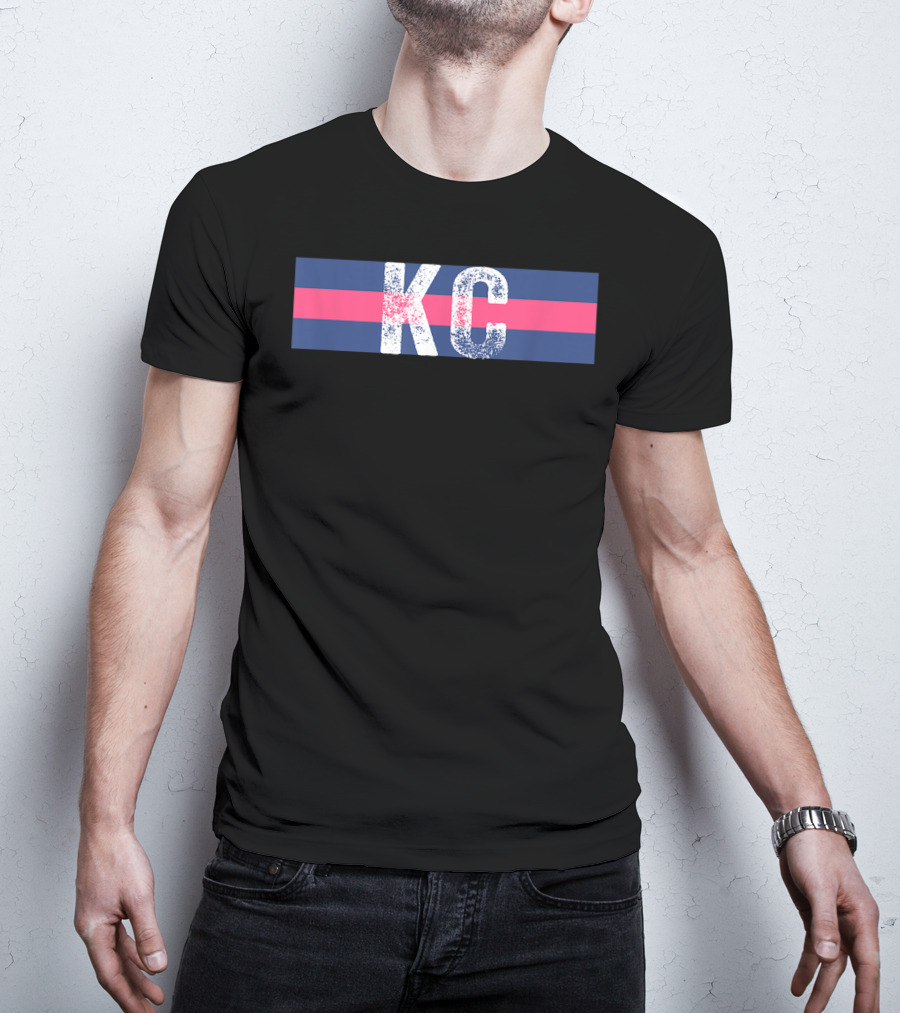 KC Royal Blue Pink Vintage Kansas City Stripes T-Shirt