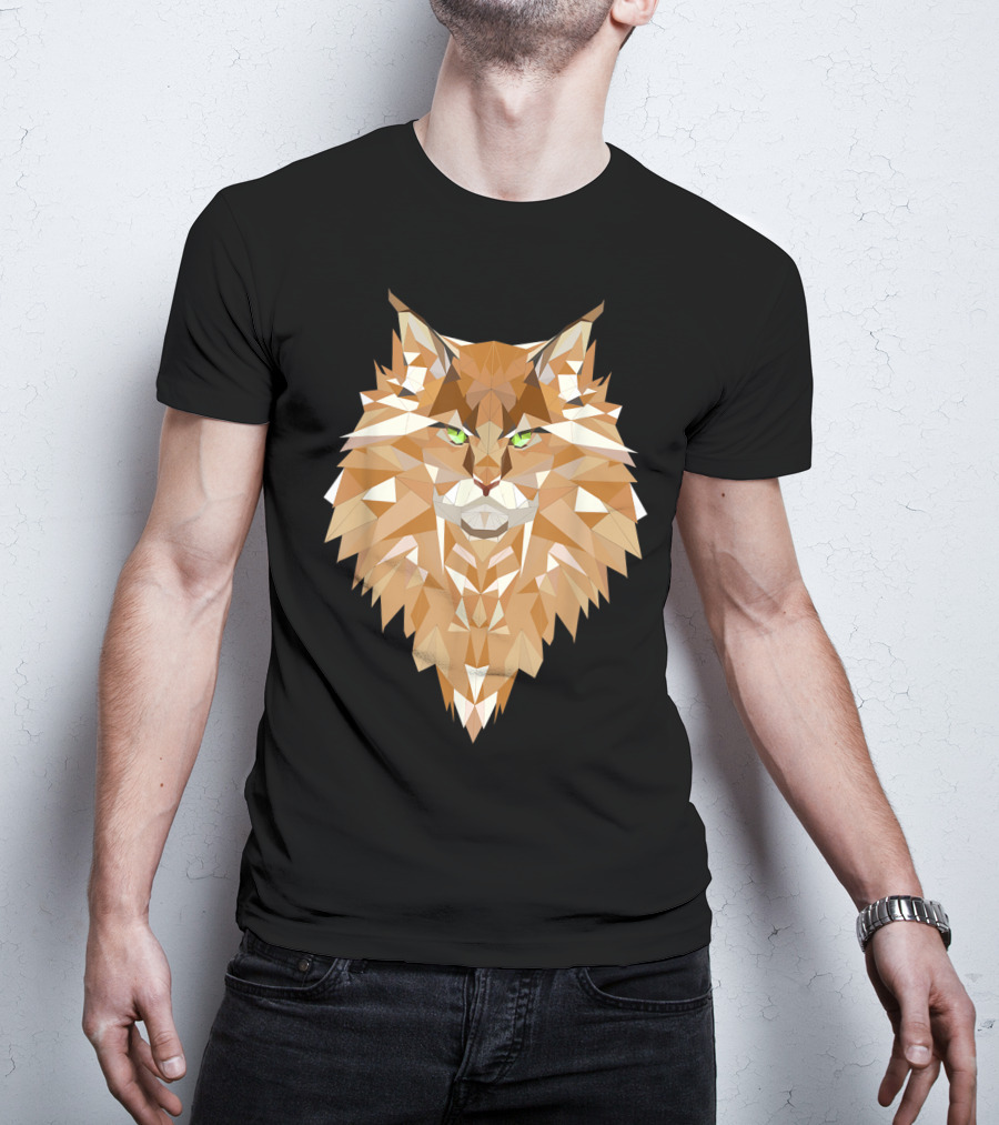 Maine Coon Cat Geometric T-Shirt