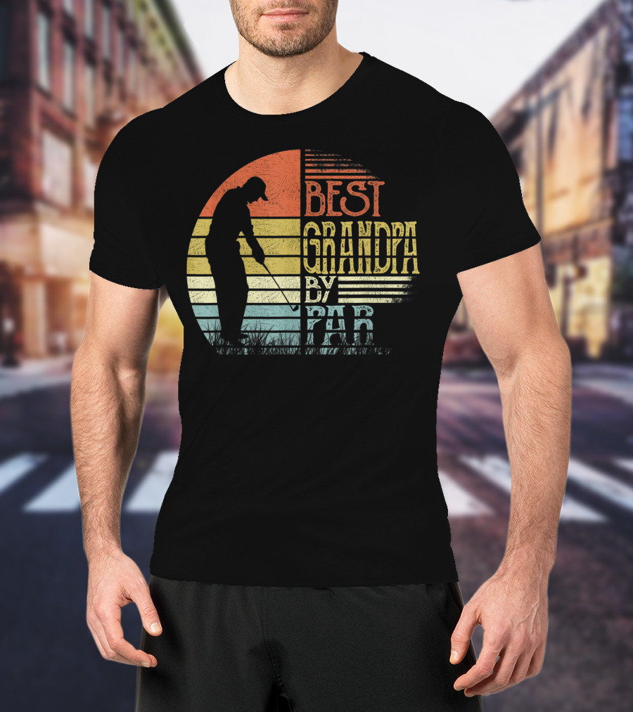 Best Grandpa By Par Father's Day Golf Vintage Retro T-Shirt