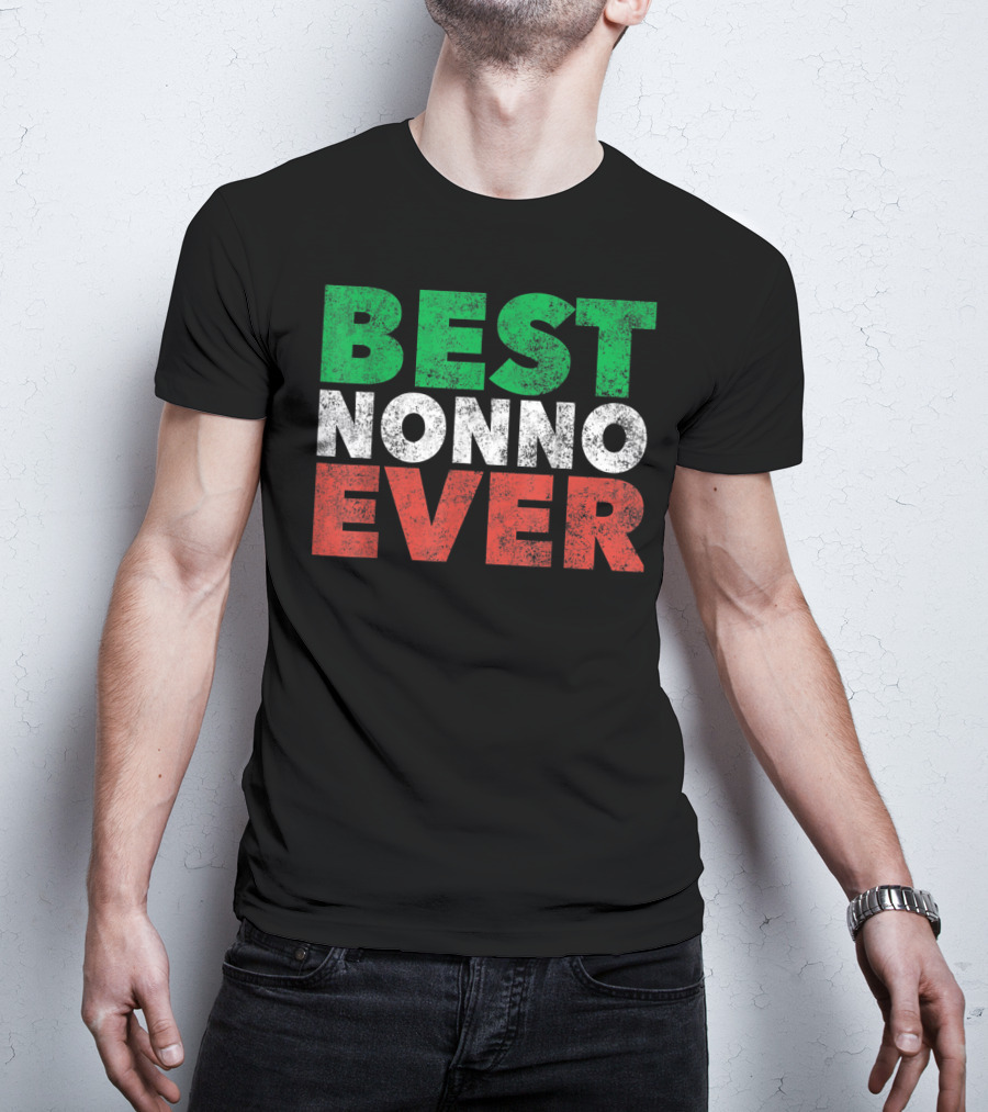 Best Nonno Ever Italian Grandfather Flag Colors T-Shirt