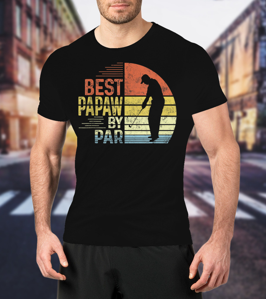 Best Papaw By Par Father's Day Golf Silhouette Vintage T-Shirt