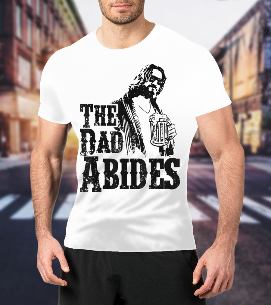 Mens Dad Abides Holding Beer Mug T-Shirt