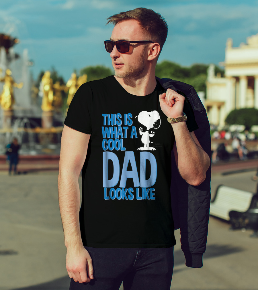 Snoopy This Is What A Cool Dad Looks Like Peanuts Mens T-Shirt