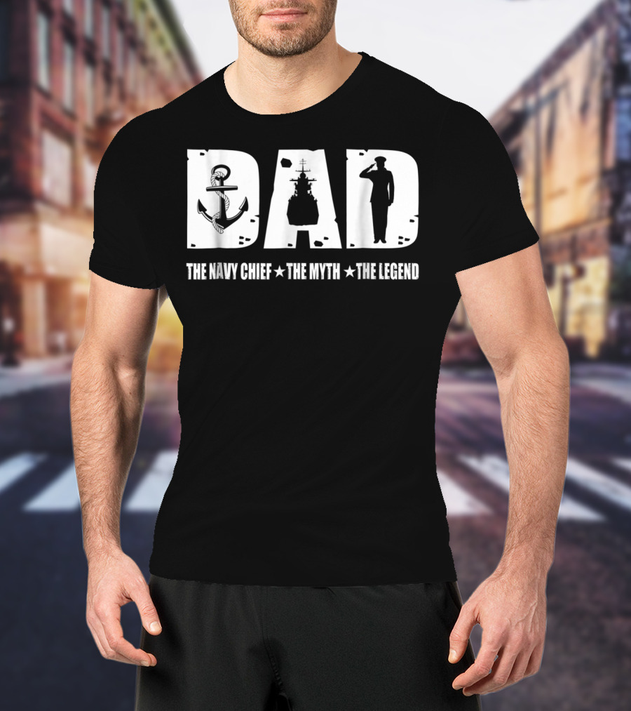 Mens Veteran Dad The Navy Chief The Myth The Legend T-Shirt
