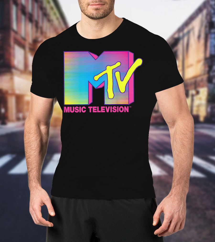 MTV Music Television Fluorescent Colors T-Shirt