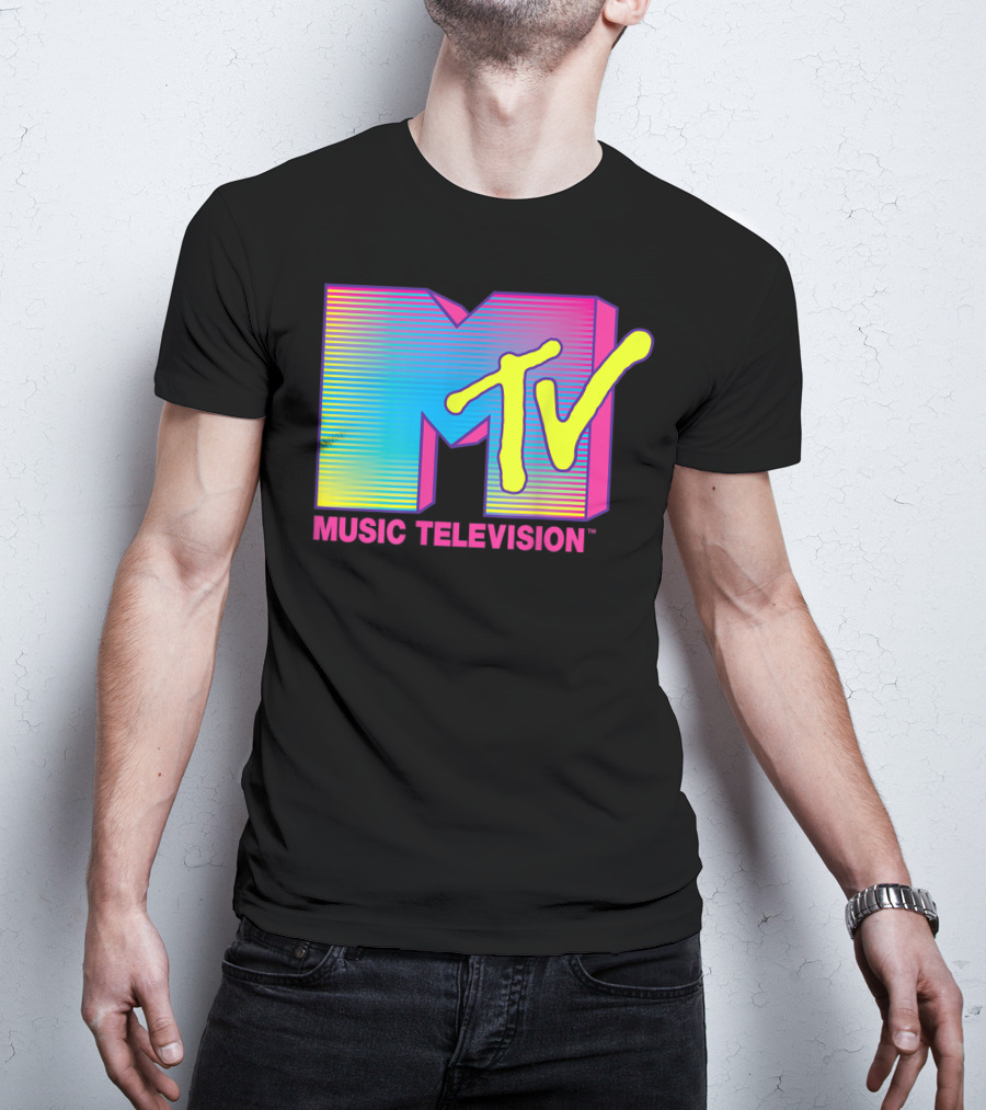 MTV Music Television Fluorescent Colors T-Shirt