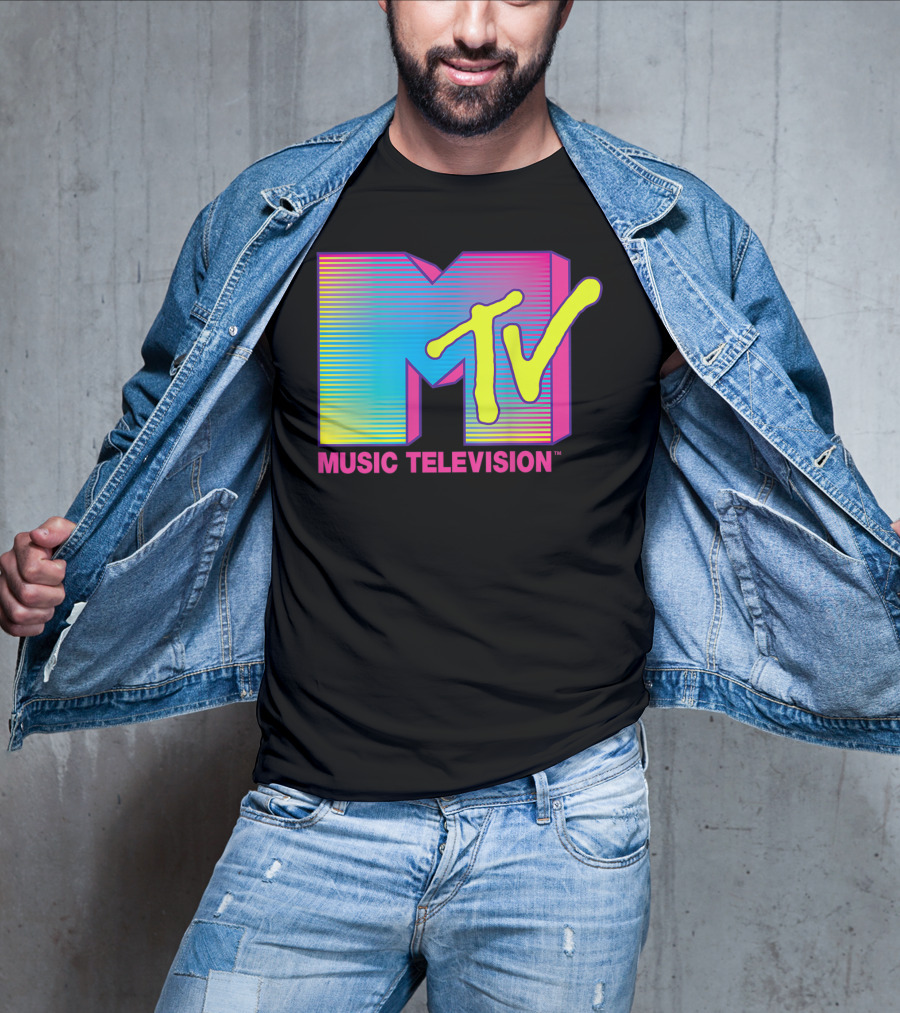 MTV Music Television Fluorescent Colors T-Shirt