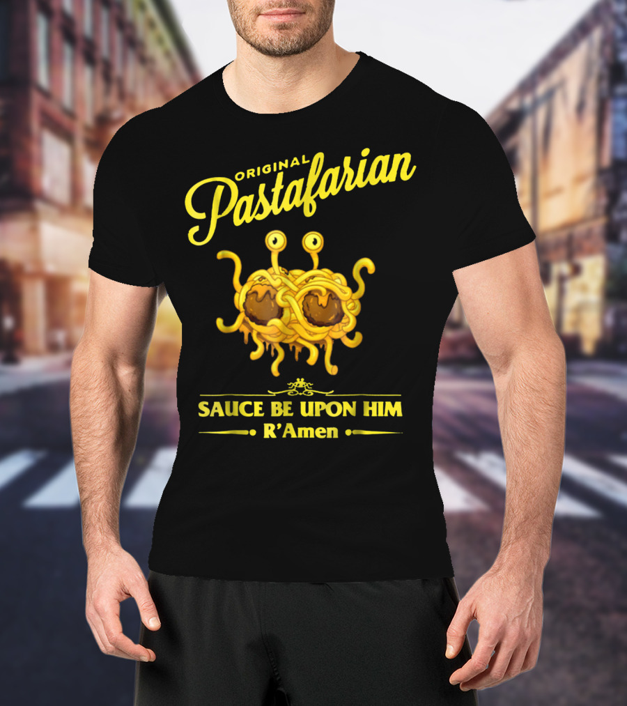Original Pastafarian Sauce Be Upon Him R’Amen T-Shirt