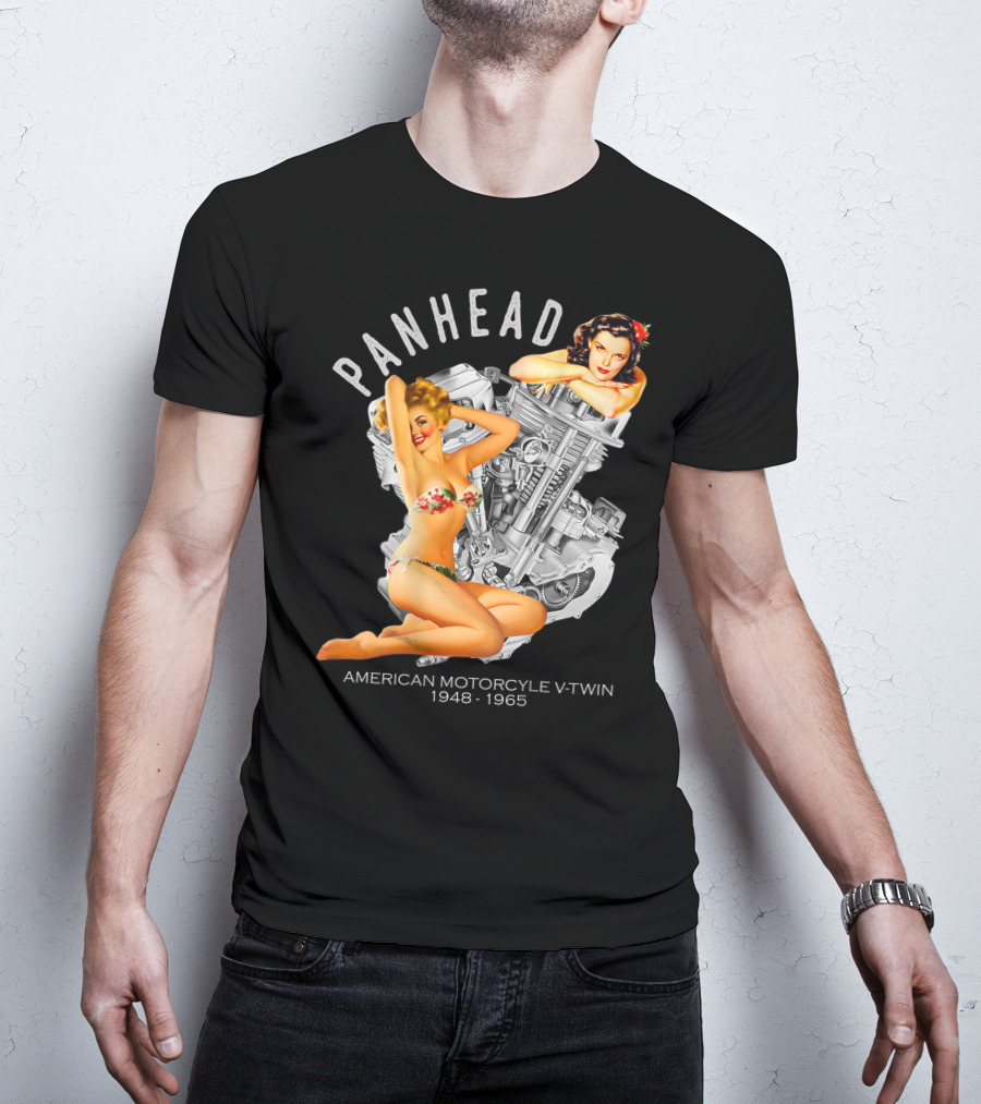 Panhead American Motorcycle V-Twin 1948-1965 Pinup T-Shirt
