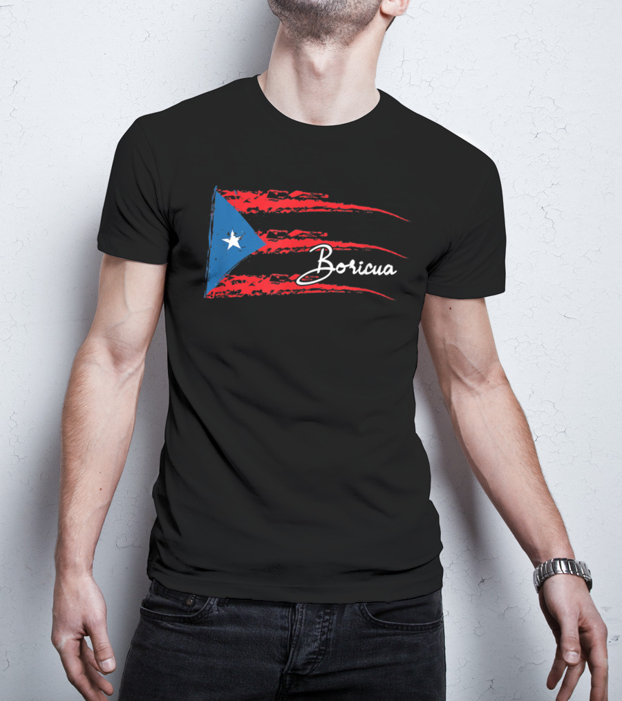 Boricua Puerto Rico Flag Scratched T-Shirt