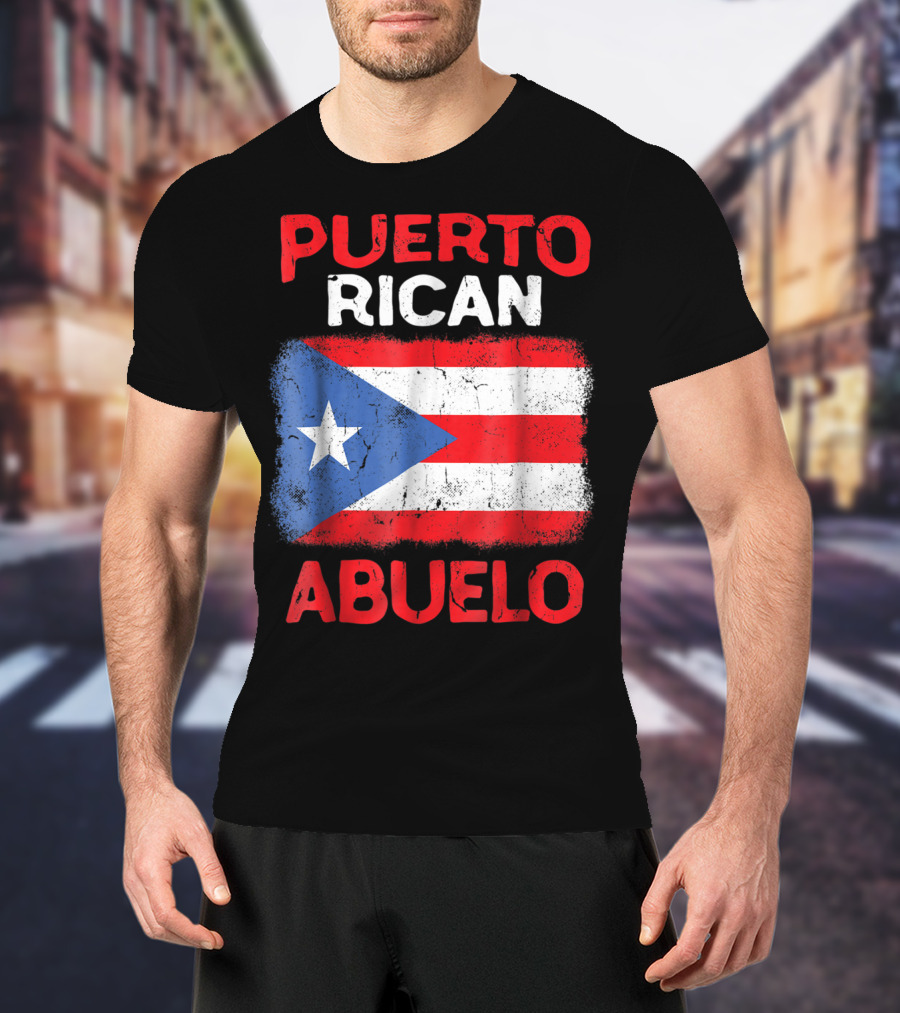 Puerto Rican Abuelo Grandpa Flag Fathers T-Shirt
