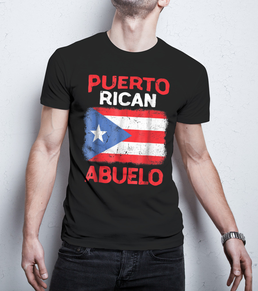 Puerto Rican Abuelo Grandpa Flag Fathers T-Shirt