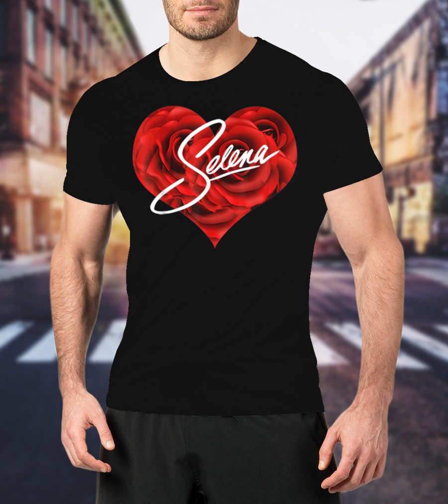 Selena Red Rose Heart T-Shirt