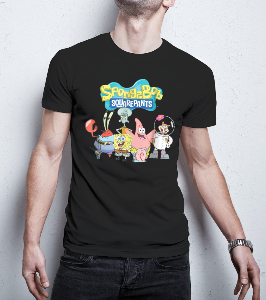 SpongeBob SquarePants Characters Group Featuring Mr. Krabs, Squidward, Patrick, Sandy, And Gary T-Shirt