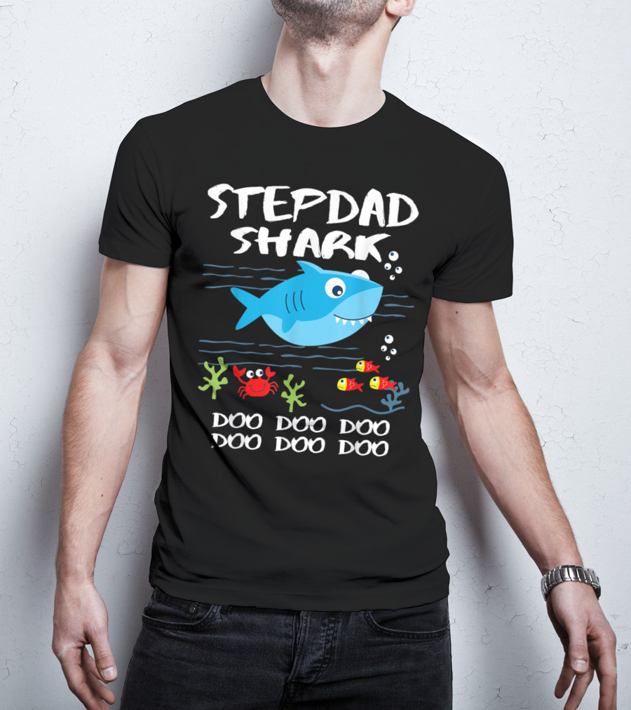 Stepdad Shark Doo Doo Doo Baby Shark Inspired T-Shirt