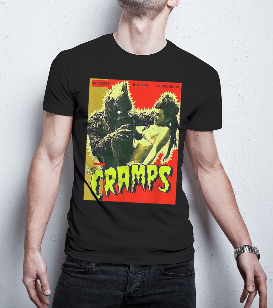 The Cramps Monsters Hot Rods Bikini Girls Punk Rock Band T-Shirt
