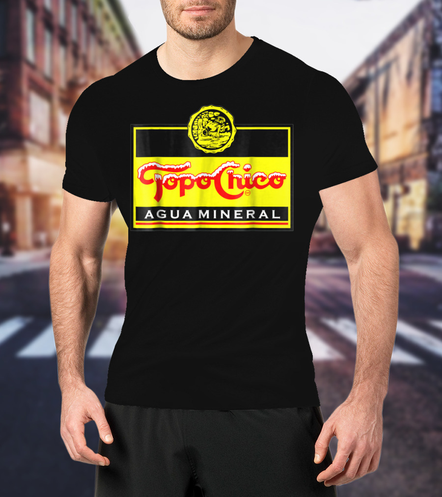 Topo Chico Agua Mineral Logo With Yellow T-Shirt