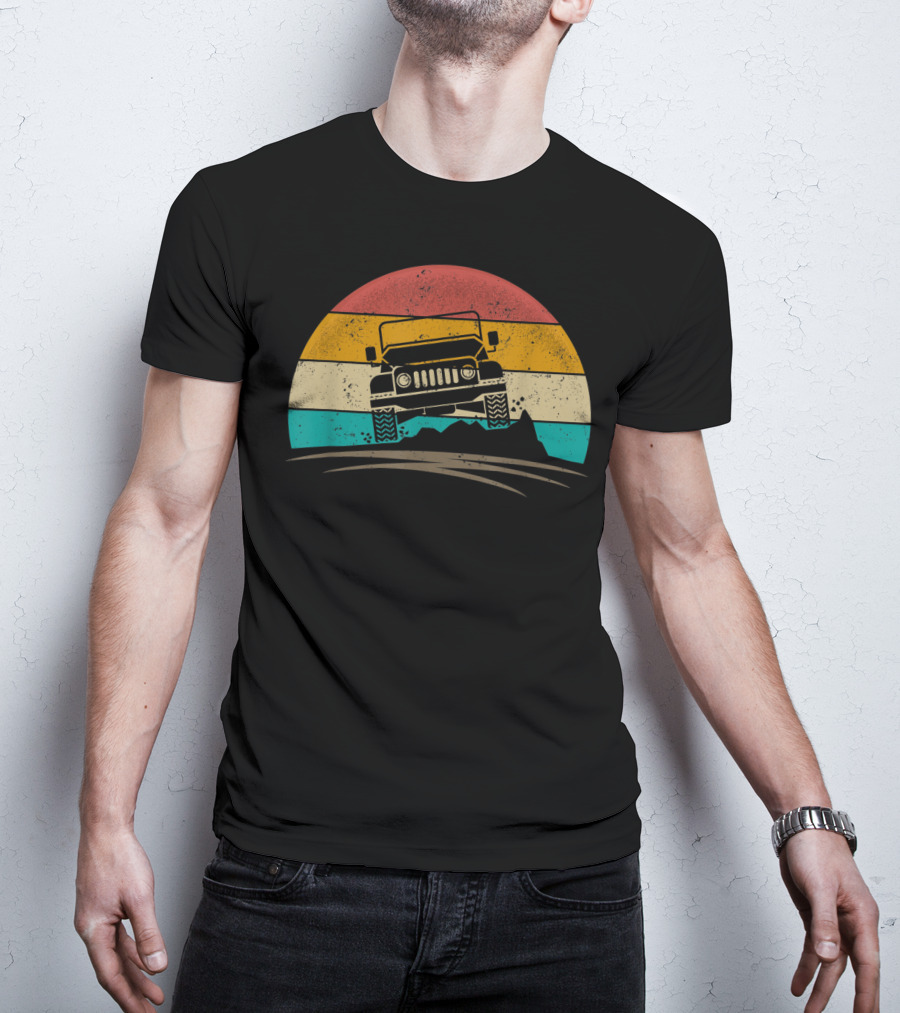 Vintage Jeeps 4x4 70s Distressed Off Road Adventure T-Shirt