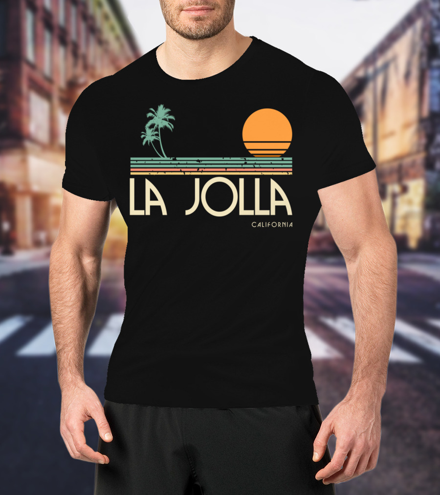 La Jolla California Vintage Sunset Palm Trees T-Shirt