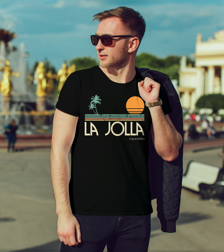 La Jolla California Vintage Sunset Palm Trees T-Shirt