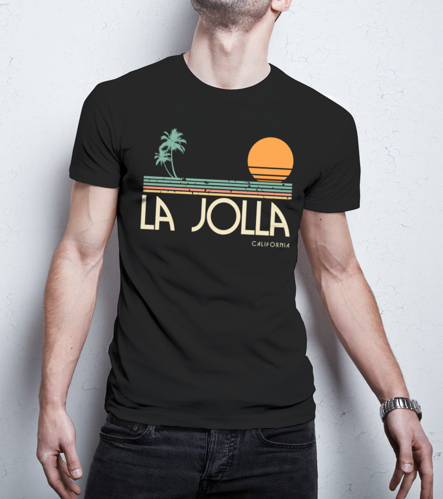 La Jolla California Vintage Sunset Palm Trees T-Shirt